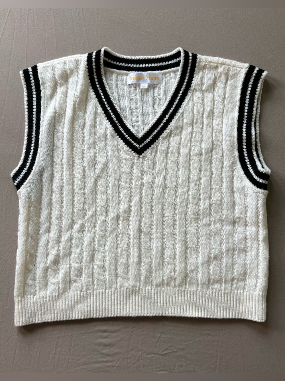 Sugar Moon cable knit sweater vest